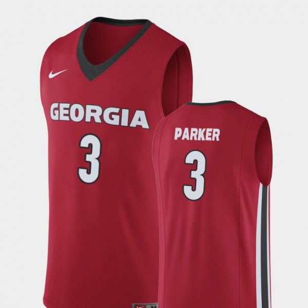Men's #3 Juwan Parker Georgia Bulldogs Replica College Basketball Jersey - Red